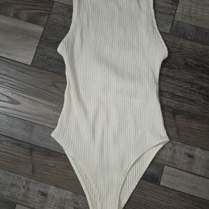 Kids Ribbed One-Piece Swimsuit in Cream